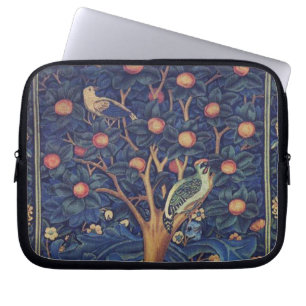 William Morris Woodpecker-Teppich Blau-Design Laptopschutzhülle