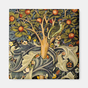 William Morris Woodpecker-Teppich Blau-Design Magnet