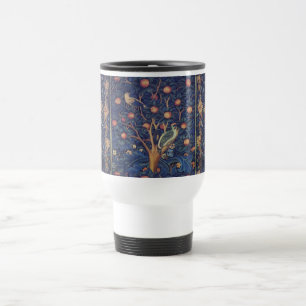 William Morris Woodpecker-Teppich Blau-Design Reisebecher