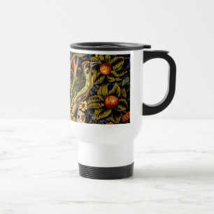 William Morris Woodpecker-Teppich Blau-Design Reisebecher