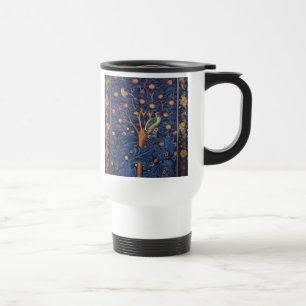 William Morris Woodpecker-Teppich Blau-Design Reisebecher