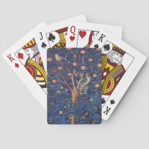 William Morris Woodpecker-Teppich Blau-Design Spielkarten