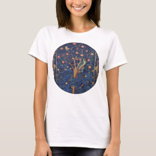 William Morris Woodpecker-Teppich Blau-Design T-Shirt