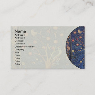 William Morris Woodpecker-Teppich Blau-Design Visitenkarte