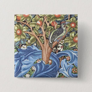 William Morris Woodpecker-Teppich Floral Vintage Button