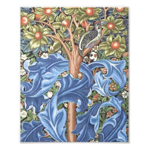 William Morris Woodpecker-Teppich Floral Vintage Fotodruck
