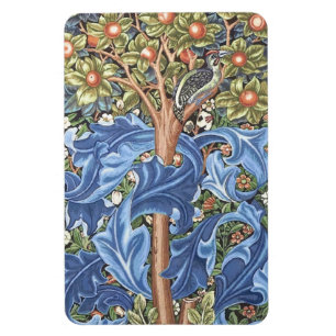 William Morris Woodpecker-Teppich Floral Vintage Magnet