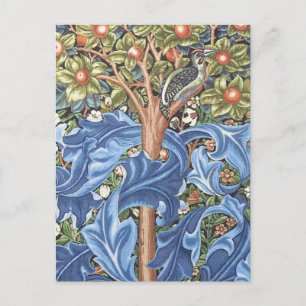 William Morris Woodpecker-Teppich Floral Vintage Postkarte