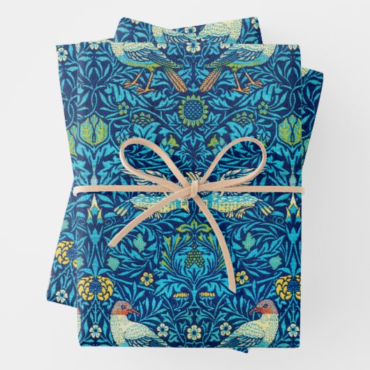 William Morris Wrapping Paper Art Blue Birds Geschenkpapier Set (Beispiel)