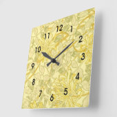 William Morris - Yellow Honeysuckle Quadratische Wanduhr (Winkel)