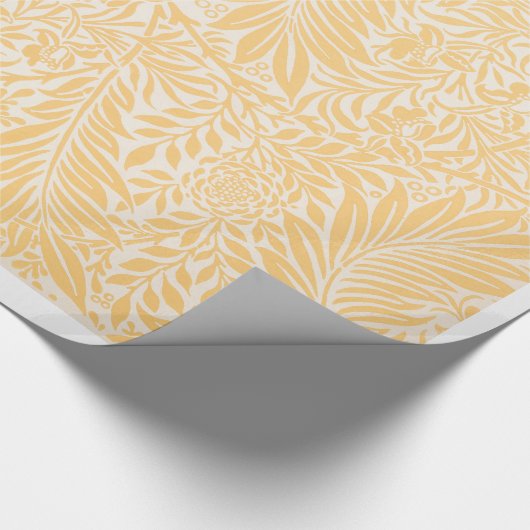 William Morris YELLOW LEAF PATTERN GIFT WRAP Geschenkpapier (Ecke)
