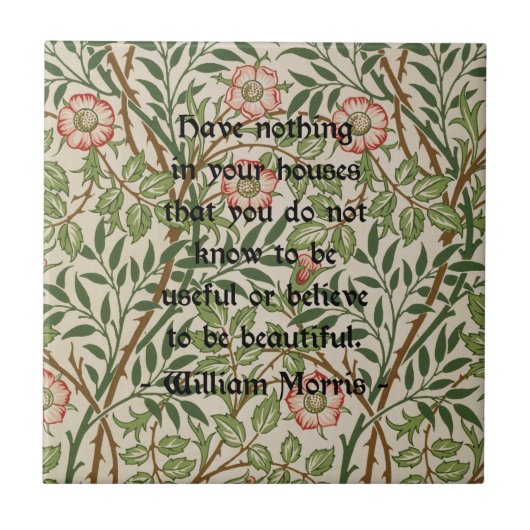 William Morris-Zitat Fliese (Vorderseite)
