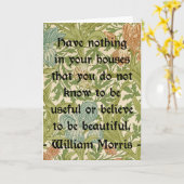 William Morris Zitat über Schönheit und Funktion Karte (Gelbe Blume)