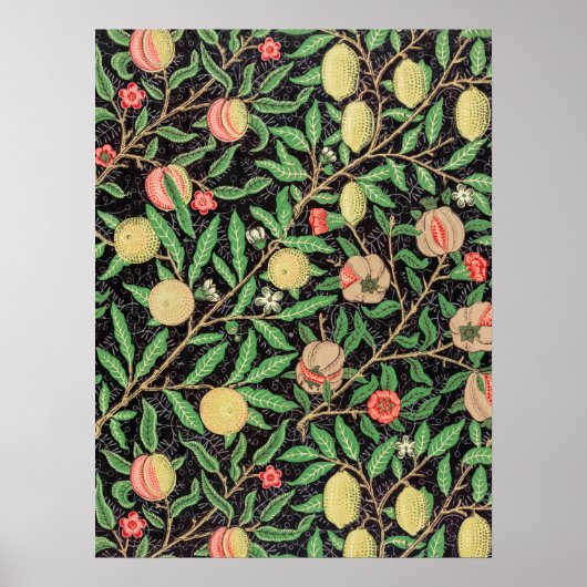 William Morris Zitronenmuster viktorianisches Desi Poster (Vorne)