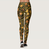 William Morris ~ Zitrusfrucht auf schwarzen Leggings (Rückseite)
