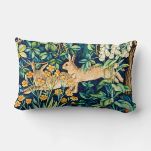 William Morris "Zwei Hasen" Wildkaninchen Druck Lendenkissen