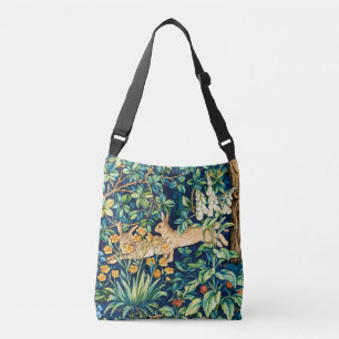 William Morris "Zwei Hasen" Wildkaninchen Druck Tragetaschen Mit Langen Trägern