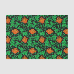 William Morrisanemone, -orange, -GRÜN und Seidenpapier