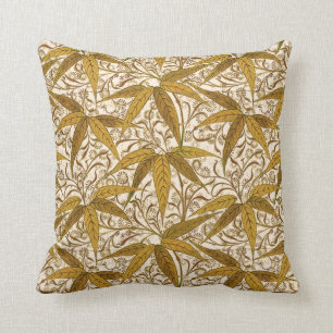 William Morrisbambusdruck, -gold und -creme Kissen