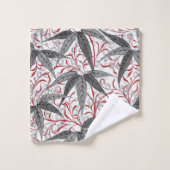 William Morrisbambusdruck, -GRAU und -WEISS Badhandtuch Set (Waschlappen)