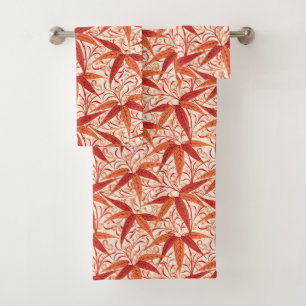 William Morrisbambusdruck, Mandarine Badhandtuch Set