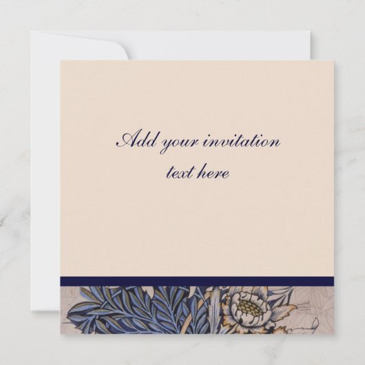 William Morrisblumenmuster-Hochzeits-Einladungen Einladung (Rückseite)