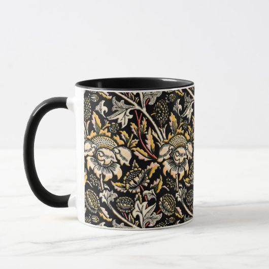 William Morrisdunkle Blumenarabeske Tasse (Links)
