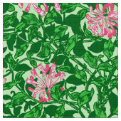 William Morrisgeißblatt, -ROSA und -GRÜN Stoff (Nahaufnahme)
