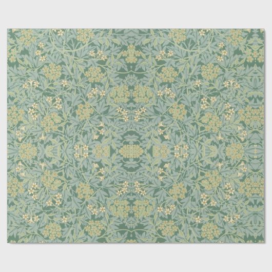 William Morrisgrünes Blumenmuster Packpapier (Flach)