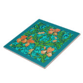 William Morrisiris, -orange und -Türkis Fliese (Seite)