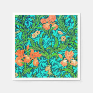 William Morrisiris, -orange und -Türkis Serviette