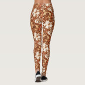 William Morrisiris und -lilie, Brown und TAN Leggings (Rückseite)