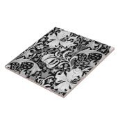 William Morrisiris und -lilie, Schwarzweiss Fliese (Seite)