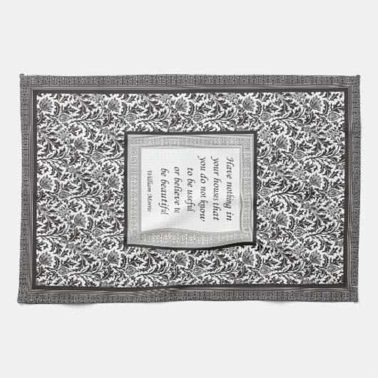 William Morrismuster und -zitat elegant Küchentuch (Horizontal)