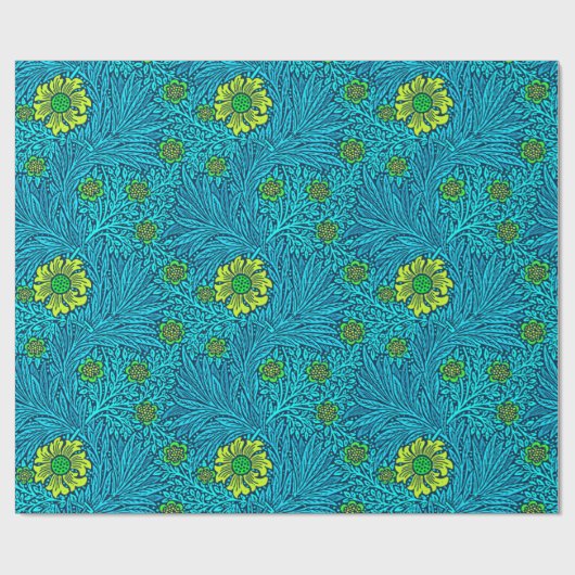 William Morrisringelblumen-, -Türkis-u. Geschenkpapier (Flach)