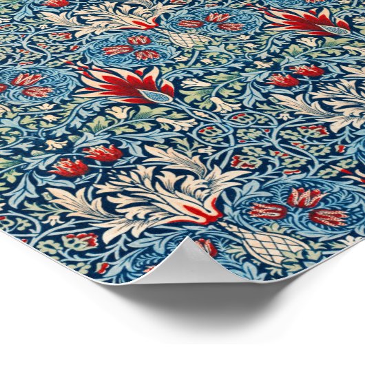 William Morris's berühmtes Snakeshead-Muster Poster (Ecke)