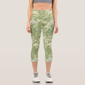 William Morris's berühmtes Tulip-Muster Capri Leggings (Vorderseite)