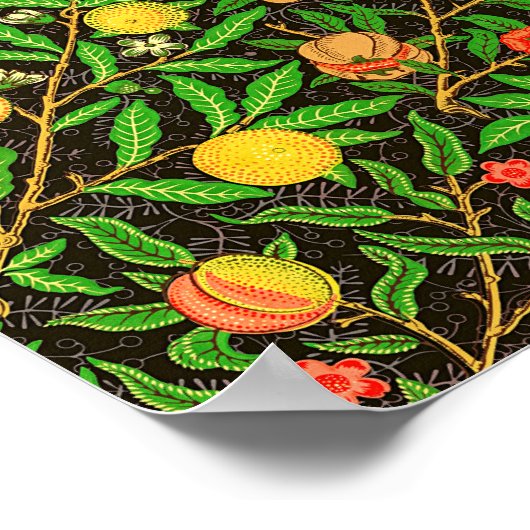 William Morris's Fruit-Muster-Tapete Poster (Ecke)