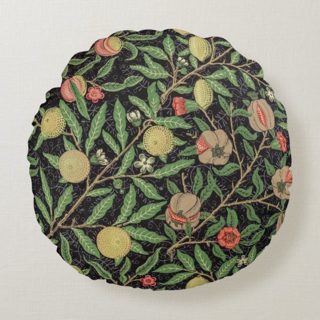 William Morris's Fruit pattern (1862)  Rundes Kissen (Vorderseite)