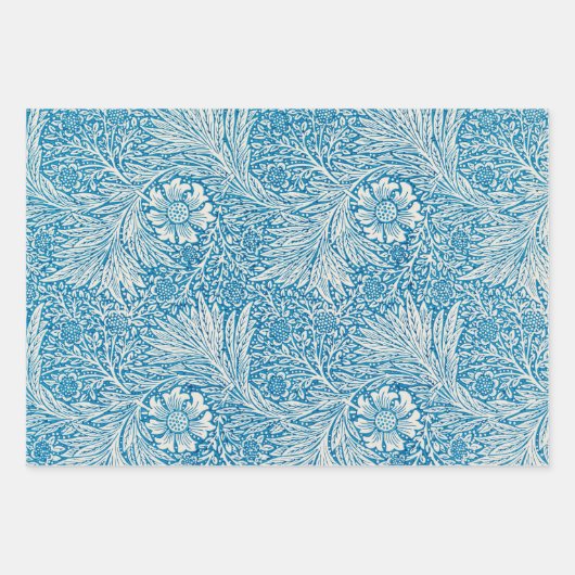 William Morris's Marigold Blue White Pattern Geschenkpapier Set (Vorderseite 2)