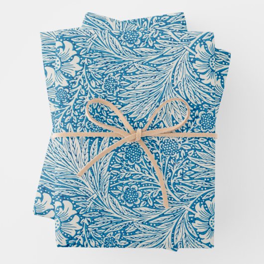 William Morris's Marigold Blue White Pattern Geschenkpapier Set (Beispiel)