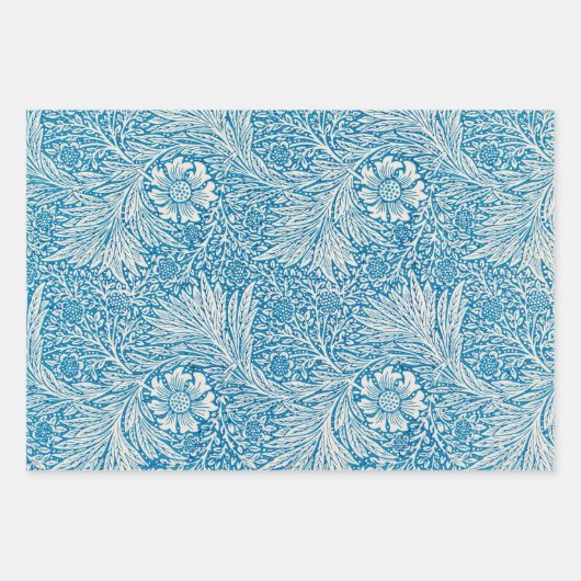 William Morris's Marigold Blue White Pattern Geschenkpapier Set (Vorderseite)