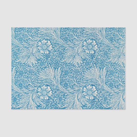 William Morris's Marigold Blue White Pattern Seidenpapier (Vorderseite)