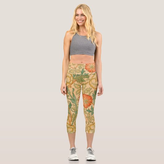 William Morris's Pink und Rose Capri Leggings (Vorderseite)
