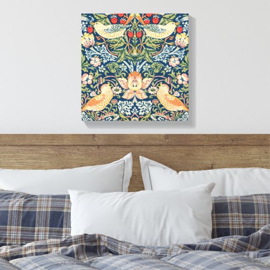 William Morris's Strawberry Thief Leinwanddruck (Insitu (Schlafzimmer))