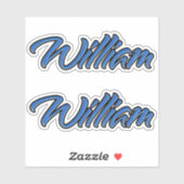 William Name blue Aufkleber Sticker Stickerset (Blatt)
