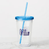 William Name in Blue Sparkle, Acryltrinkbecher (Rückseite)