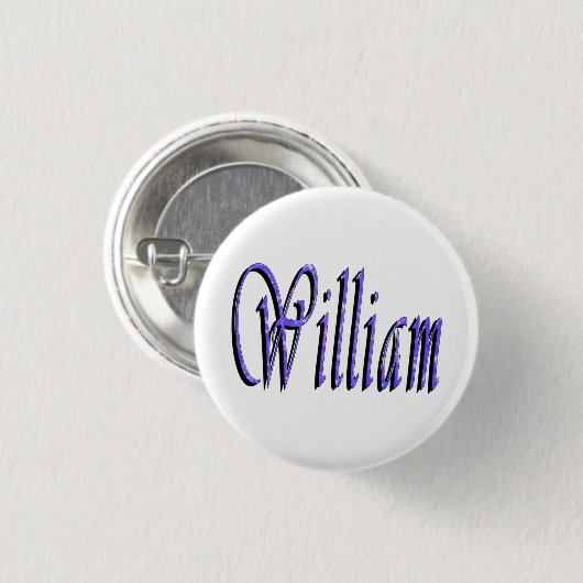 William Name in Blue Sparkle, Button (Vorne & Hinten)
