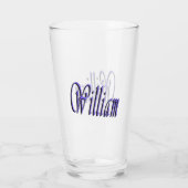 William Name in Blue Sparkle, Glas (Rückseite)
