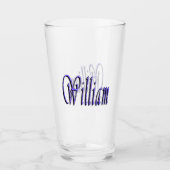 William Name in Blue Sparkle, Glas (Vorderseite)